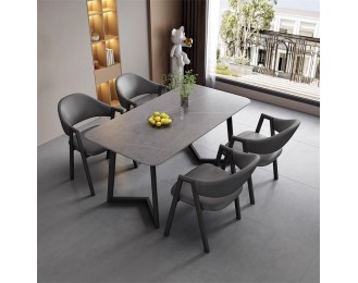 Light luxury rock slate table and chair combination reception small meeting long table store parlor table leisure small household dining table