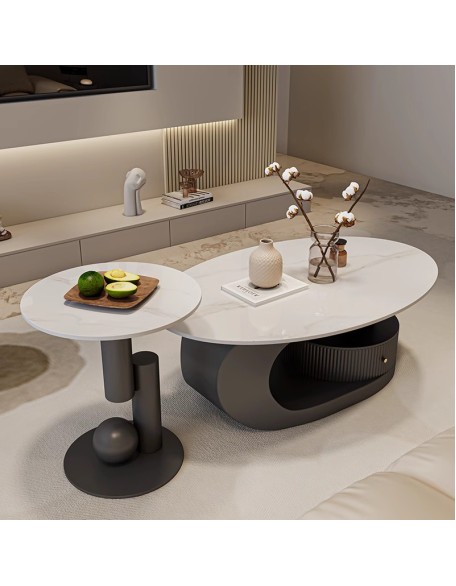 Creative Oval Coffee Table Modern Minimalist Rock Slab Table Minimalist Living Room Home