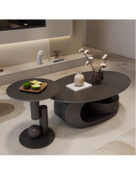 Creative Oval Coffee Table Modern Minimalist Rock Slab Table Minimalist Living Room Home